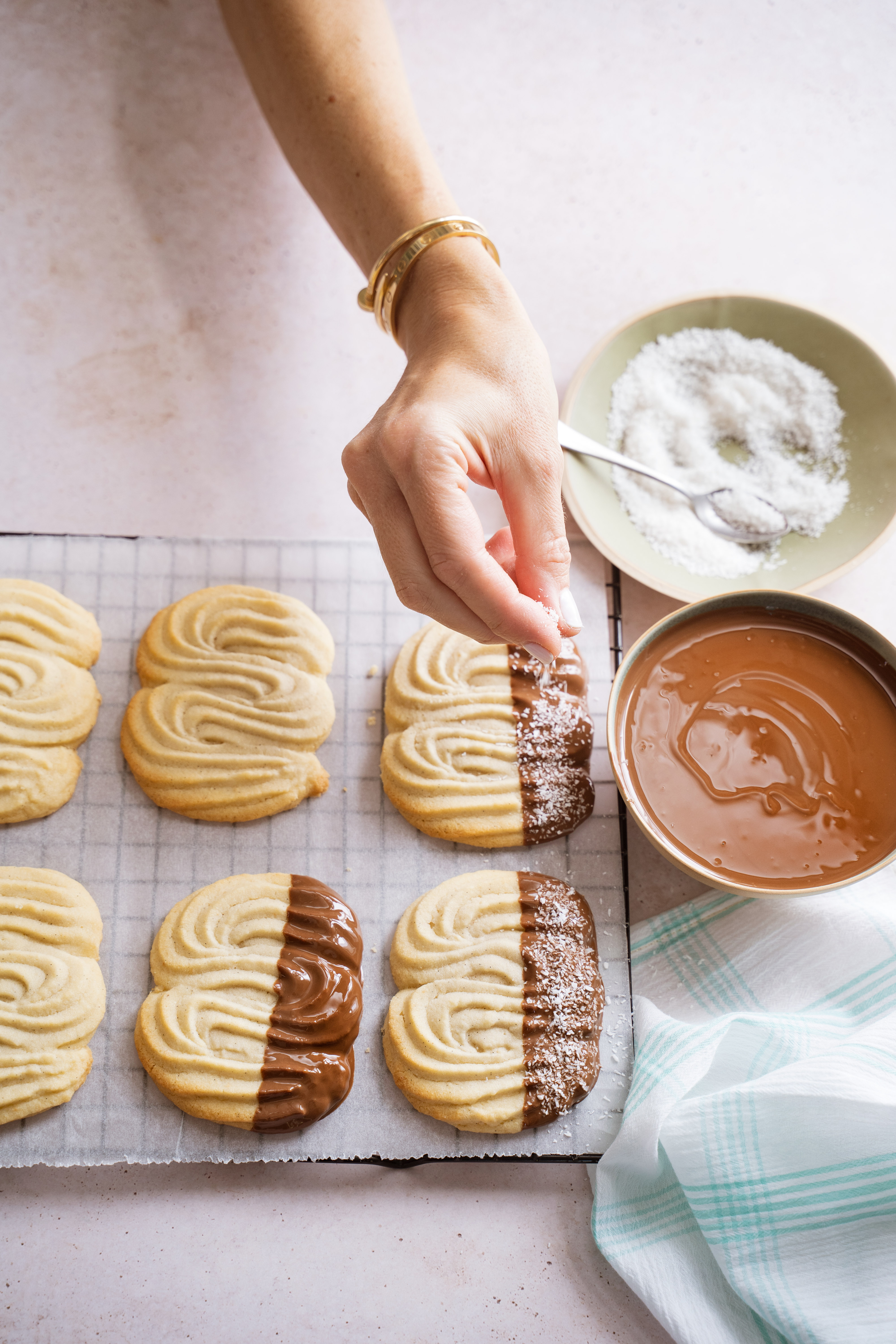 Spritz au chocolat au lait et noix de pécan
